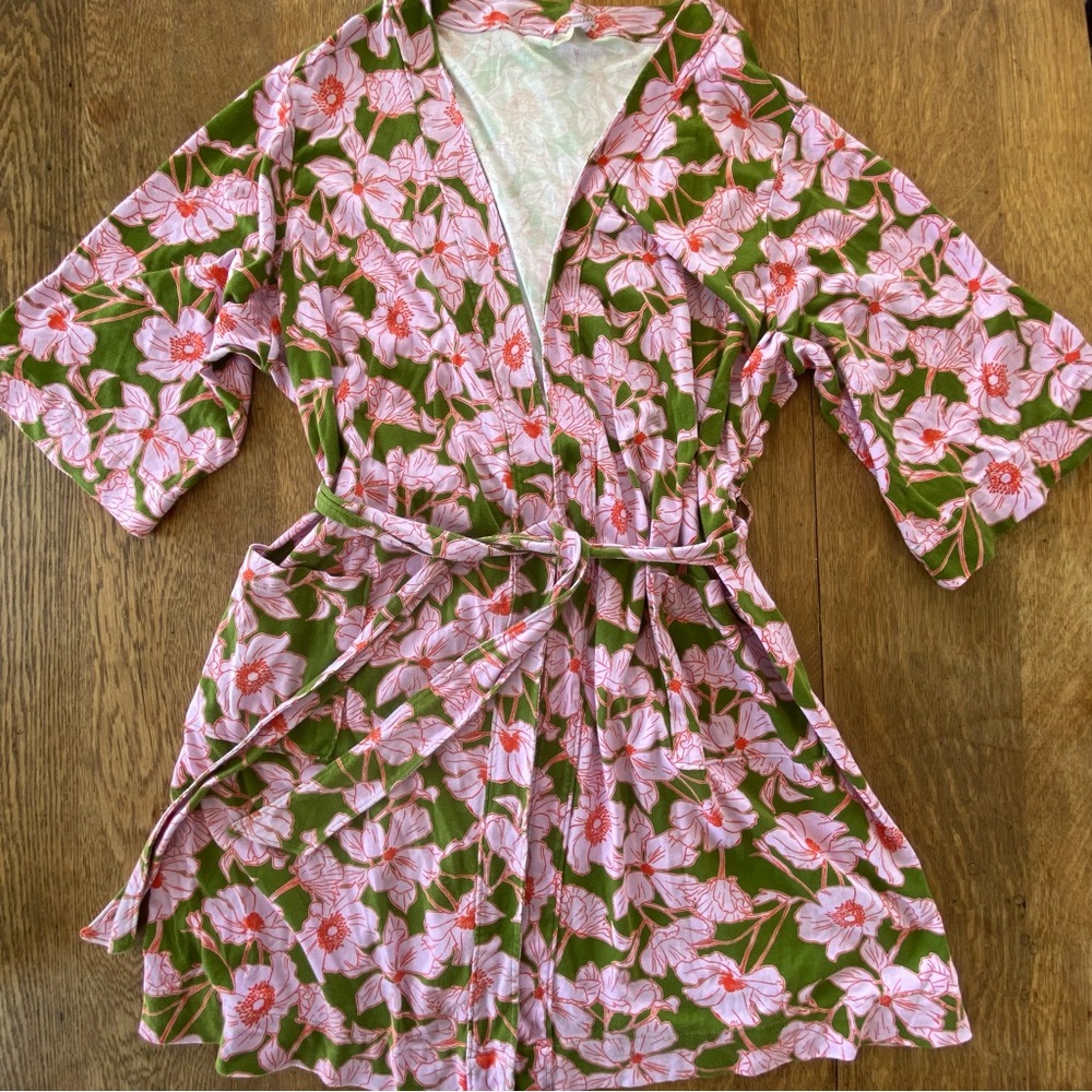 Vera Bradley Pink and Green Floral Robe